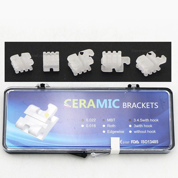 5Pack/20Pcs Dental Orthodontic Ceramic Bracket Braces MBT 022 345 Hooks